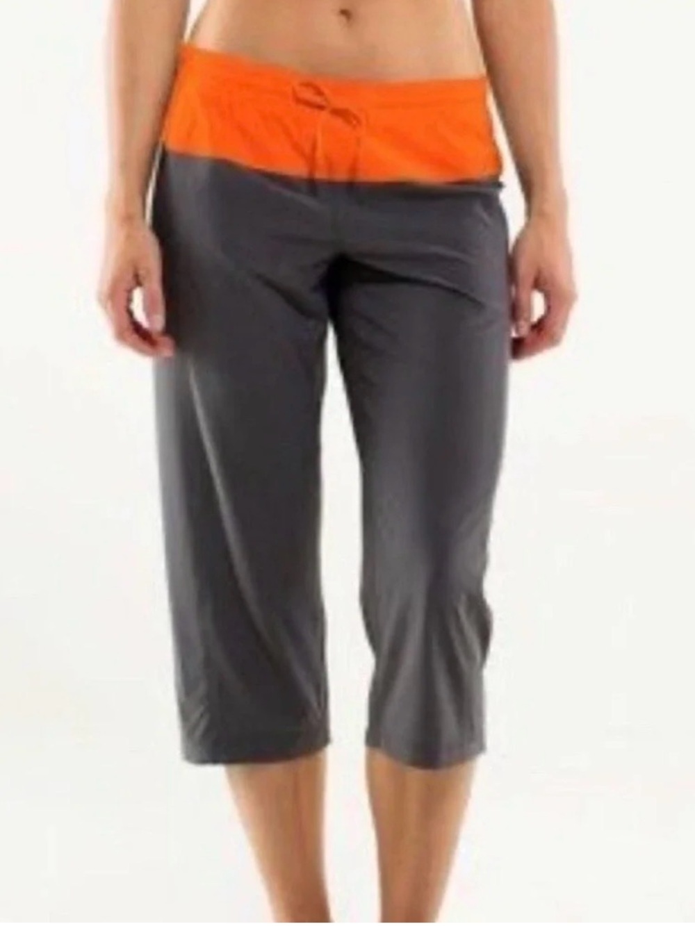 Lululemon Step Lively Crop Pant Grey Orange Activewear WS6992S Women’s Sz 6